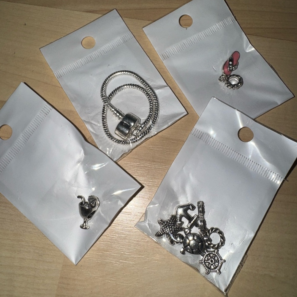 Silver Charm Bracelet Set